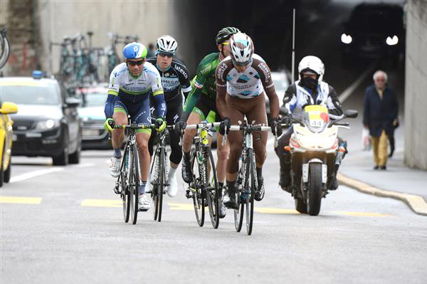 Michael Albasini and Alexis Vuillermox lead a break